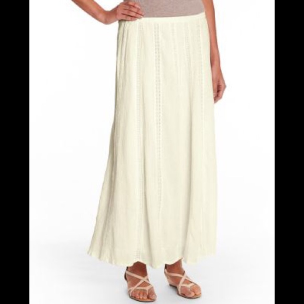 Garnet Hill NWOT Lace Inlay Maxi Skirt